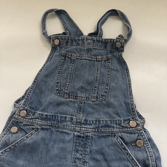 Gap Kids Jean Overalls Blue Distressed Denim Pockets 100% Cotton Kids Girls XXL - Picture 2 of 9